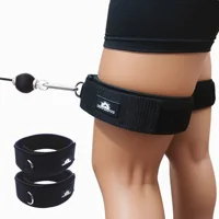 1 Pair Adjustable Thigh Ankle Strap Leg Cuffs Neoprene Padded Straps D-Ring Glute Kickback for Home Gym Cable Machine Exercise 1
