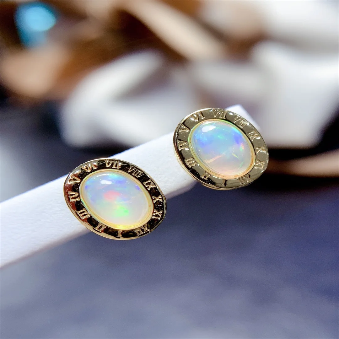 

Sterling Silver 925 Natural Opal Ladies Earrings Luxury Ladies Christmas Gift Wedding Free Delivery Boutique jewelry