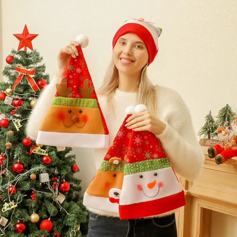 

Cute Streetwear Plush Ball For Men Snowman Beanies Korean Winter Cap Cartoon Plush Hat Santa Claus Christmas Hat