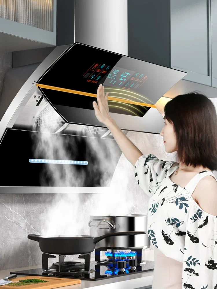 Top Suction Range Hood Household Automatic Cleaning Kitchen Hood Exhaust Extractor  Cocina Campana - AliExpress