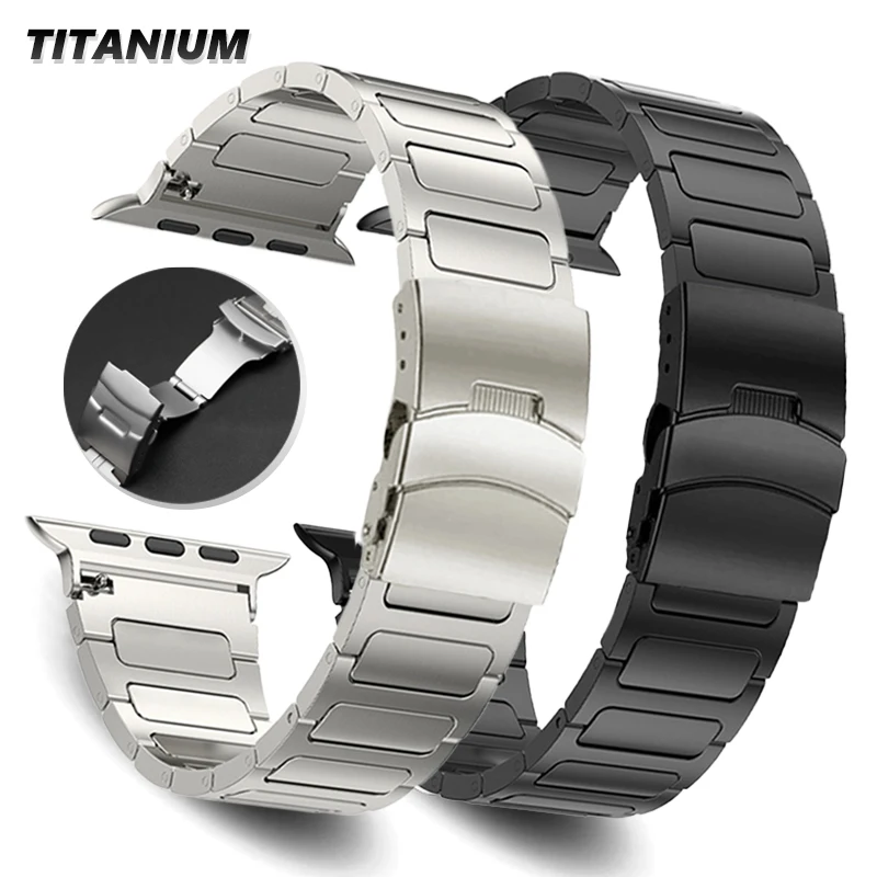 

Titanium Band for Apple Watch Series 9 8 7 Ultra 2 49mm 45mm 41mm 44mm 42mm Strap For iWatch ultra 6 se 5 4 3 40mm Loop Bracelet