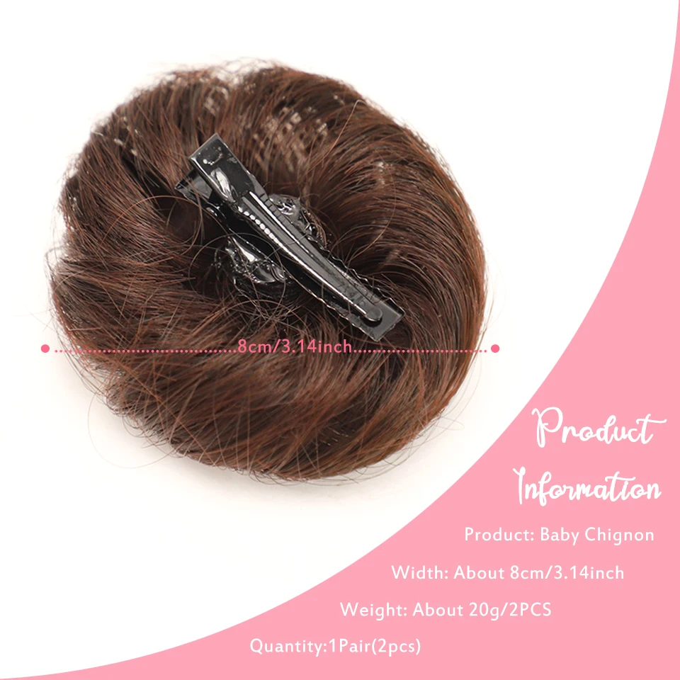 Synthetic Hair Bun Wig for Girls Daily Wear