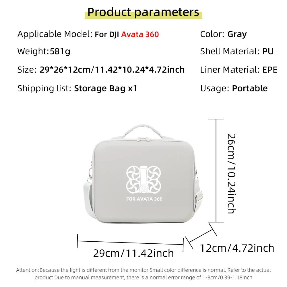 DJI AVATA 360 드론용 보관 가방 충돌 방지 보호 가방 원격 제어 본체 운반 케이스 여행용 핸드백 액세서리