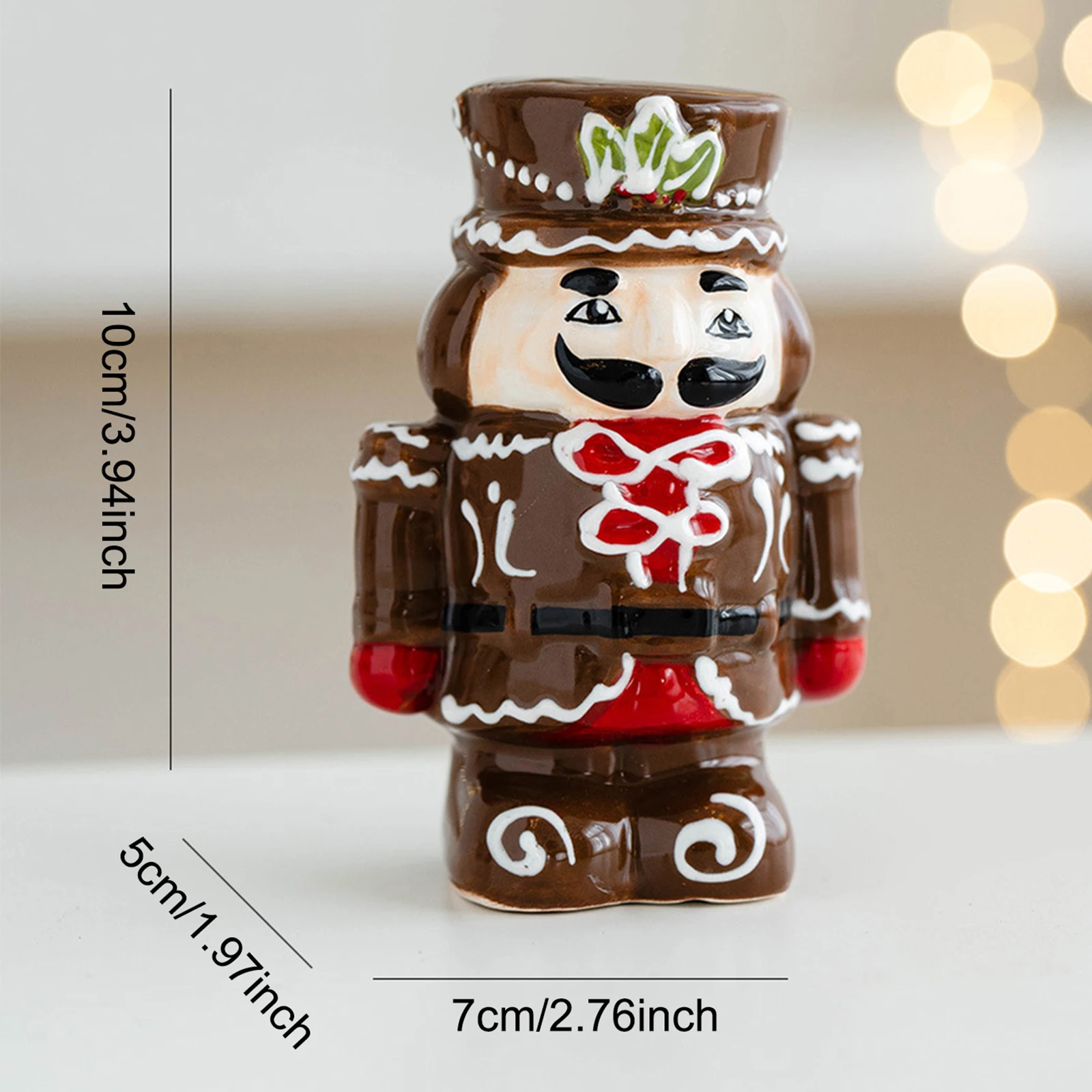 Nutcracker Figurine Creative Crafts Ceramic Christmas Salt and Pepper Shaker Spice Bottle Home Decoration