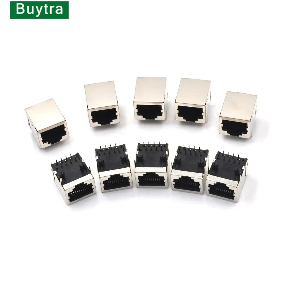 10Pcs/set Network 8P 8C Female Socket Connectors 8Pin PCB