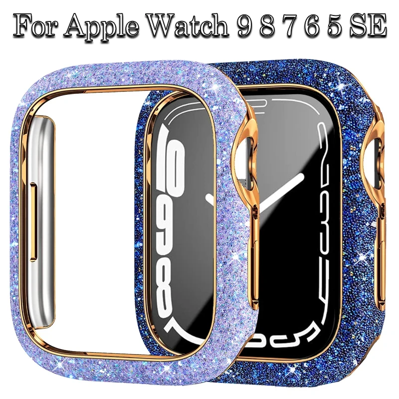 Diamond Cover Per Apple Watch Case 45Mm 41Mm 44Mm 40Mm Bling Bumper Screen Protector Per Apple Watch Series 9 8 7 4 5 6 Se