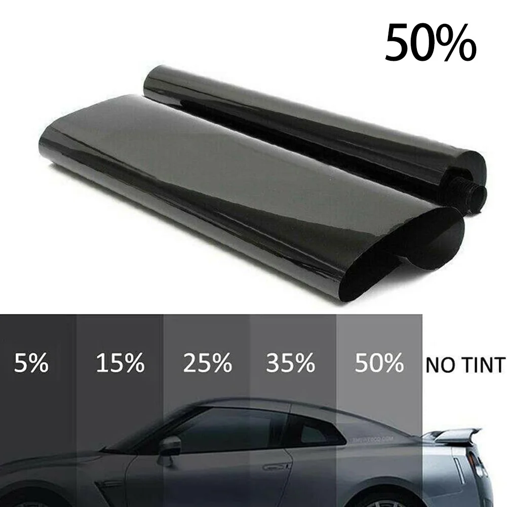 50*300cm 5 15 25 35 50 Black Car Window Foils Tint Film Summer PET Window Glass Solar UV