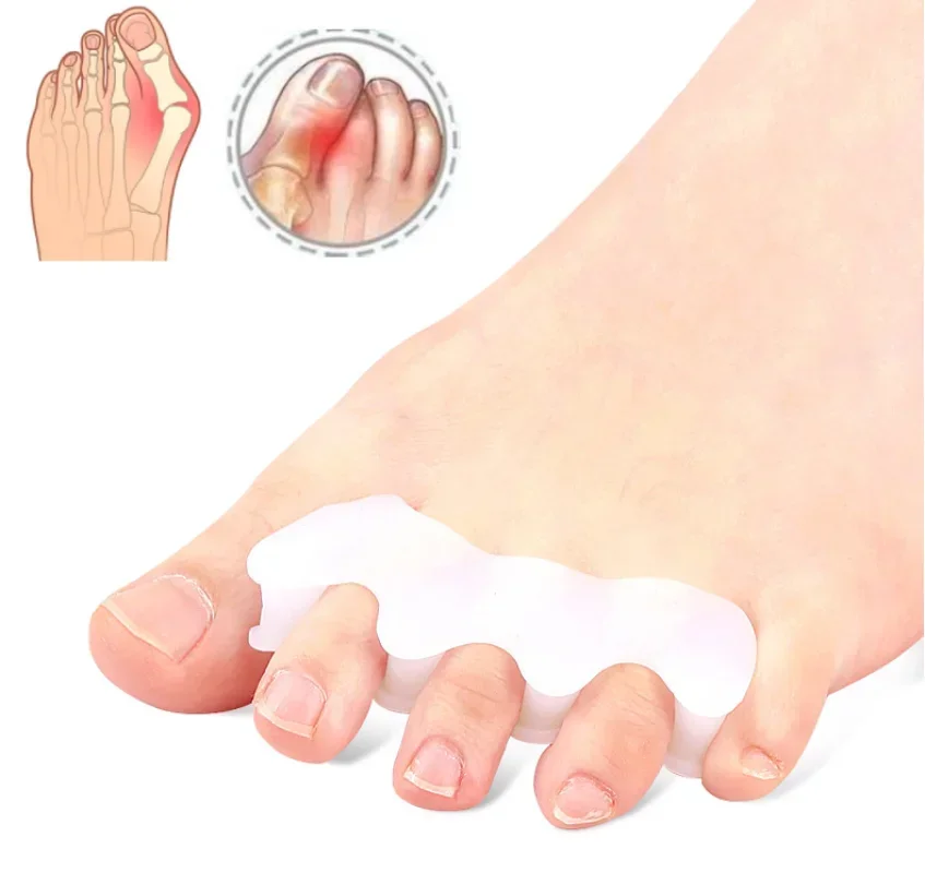 Hard Silicone Toe Finger Separator 3 Hole Hallux Valgus Orthopedic Spacers Overlapping Hammer Foot Corrector 2Pcs=1Pair toe separators