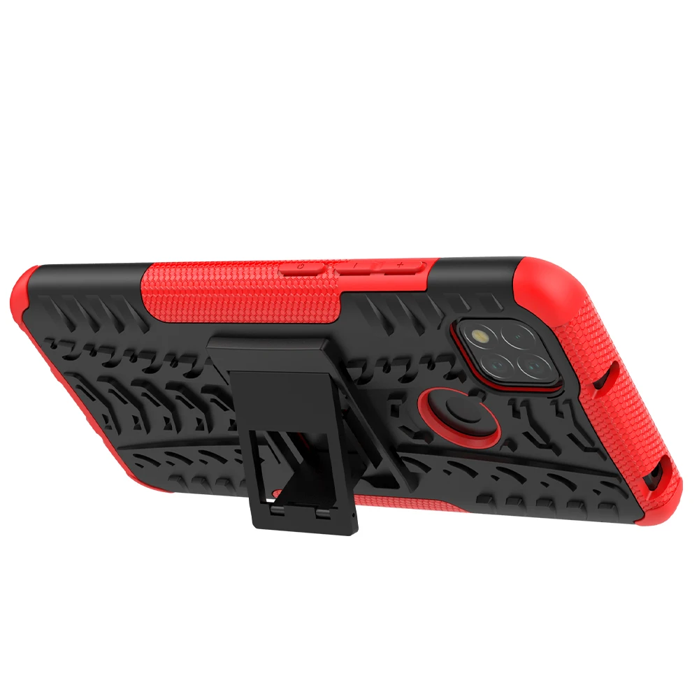 Für Xiaomi Redmi 9C Fall Abdeckung Rüstung Ständer Halter Robuste Silikon Stoßfest Stoßstange Fall für Xiaomi Redmi 9C für Redmi 9_voghion.com