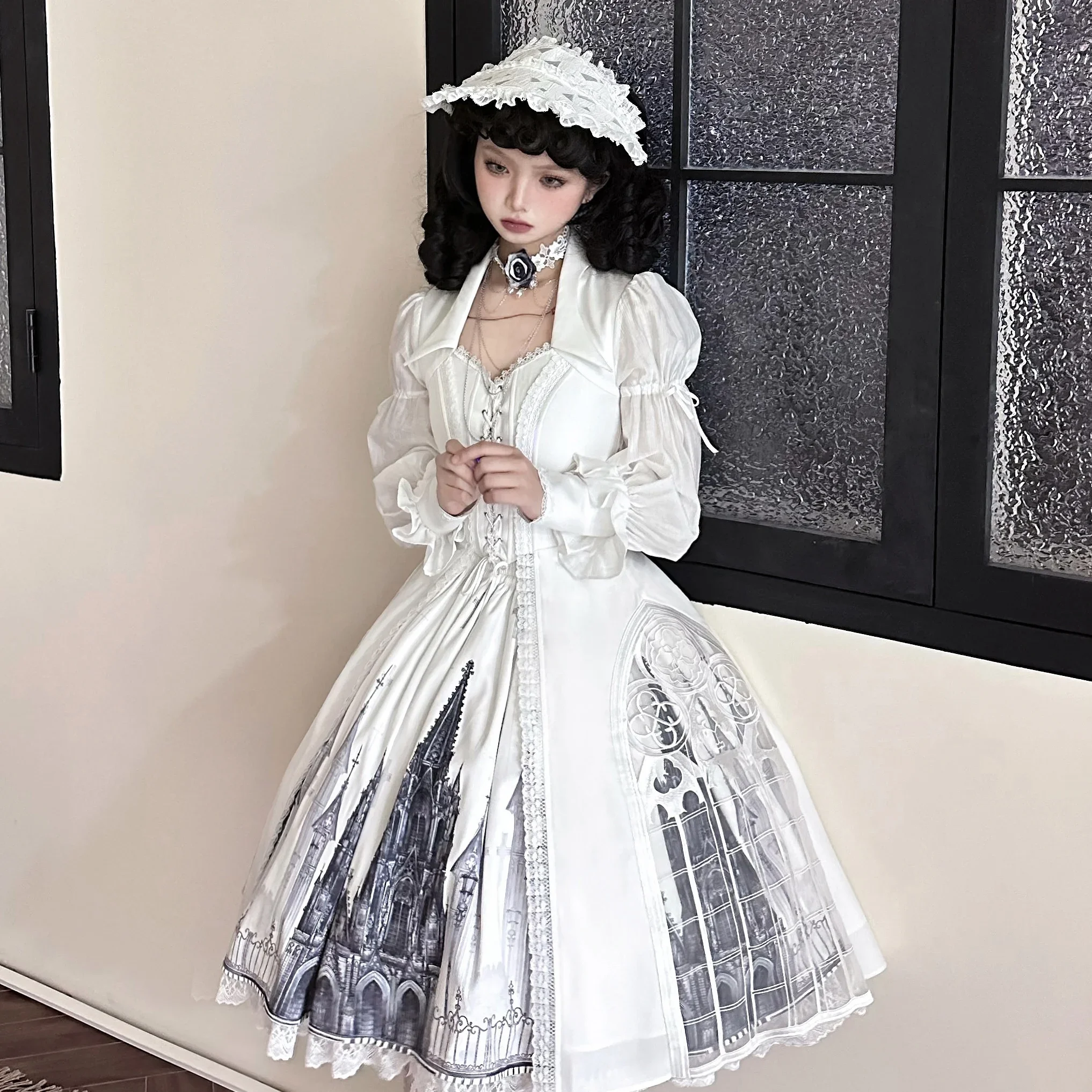 ~Night Traveler~Gothic Lolita Skirt Long Coat Long-Sleeved Shirt and Bustier by Susin Lolita PRE ORDER / 3 months