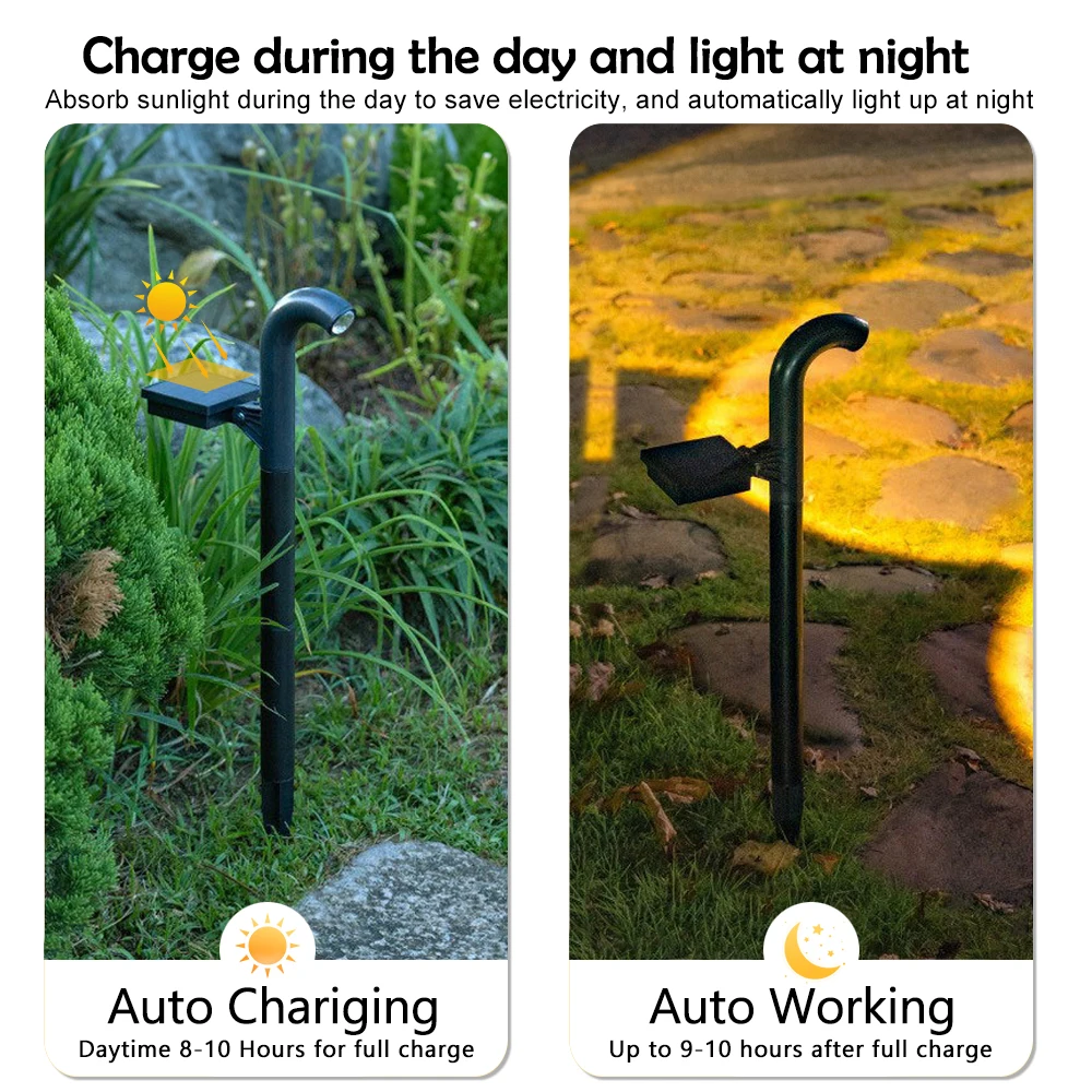 4pcs Solar Pathway Lights LED Outdoor Solar Pathway Light Waterproof Landscape Lighting Garden Decor Lawn Backyard Patio