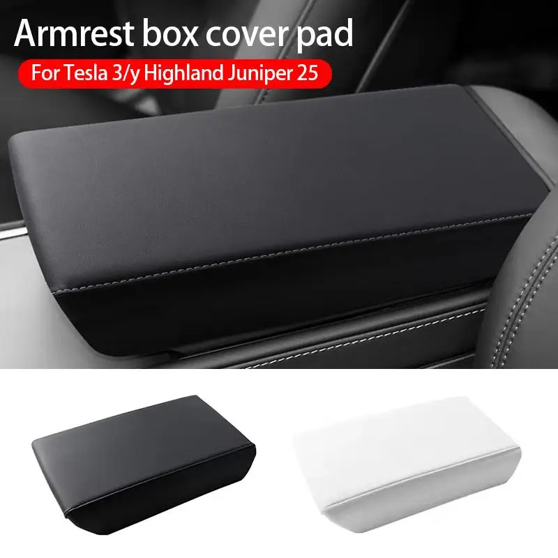 ABS Leather Armrest Box Cover Pad for Car Interior Accessory