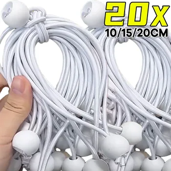 10/15/20cm Outdoor Tent Canopy Fixed Rope Clip Heavy Duty Bungee Ball with Safety Cord Reinforced Fastener for Tent Canopies