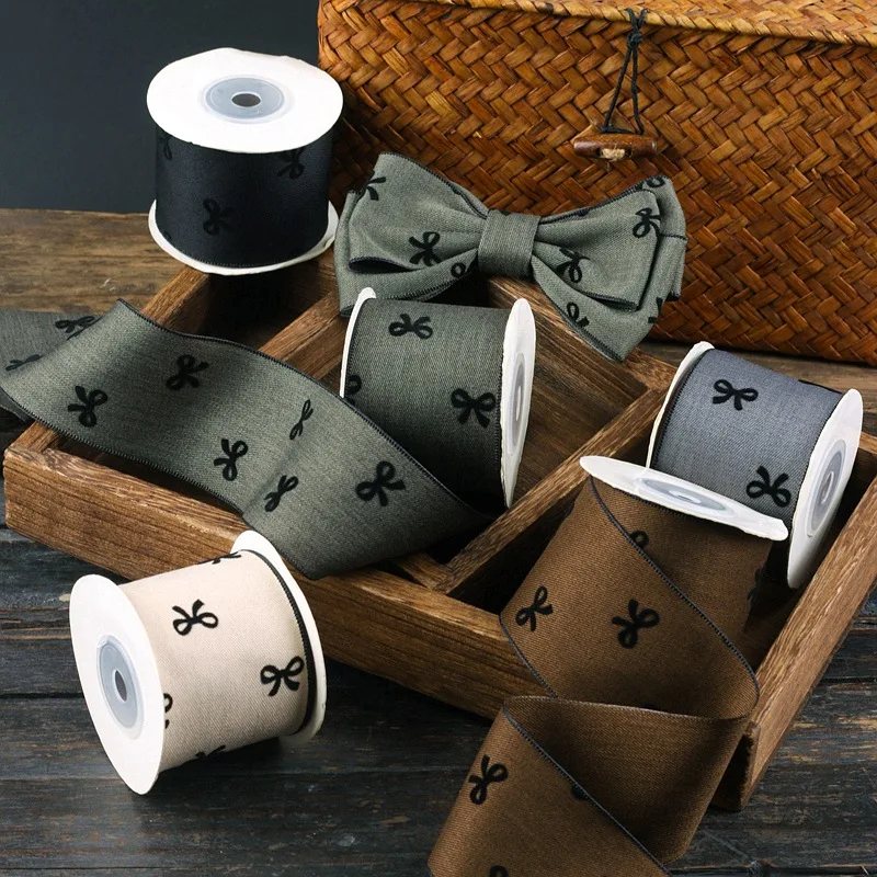 25mm 50mm 5 야드 소프트 Bowtie 가장자리 테이프 리본 Bowknots 만들기 어린이 액세서리 재료 수제