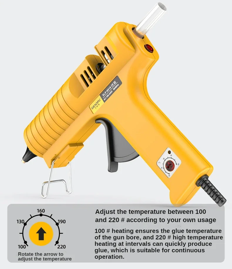 100W/150W/200W Professional Hot Melt Glue Gun Copper Nozzle Adjustable Temperature use 11mm Glue Sticks Household DIY Tools 6