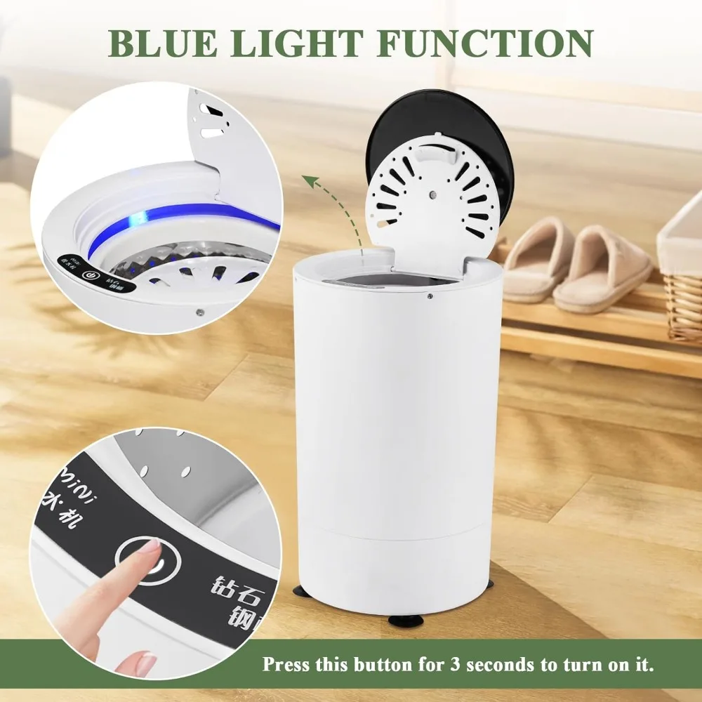 Electric Clothes Spin Dryer, Portable Mini Dryer, 110V Compact Spin Dryer Laundry Dryer for Apartment, School, Dorm, RV, Camping 3