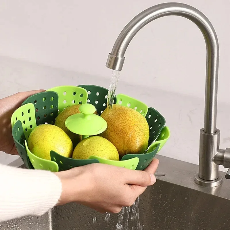 Plastic Folding Lotus Steamer Food Grade Steaming Rack Fruit Baskets Kitchen Storage Racks Vegetable Vapor Cooker Dish Cookware