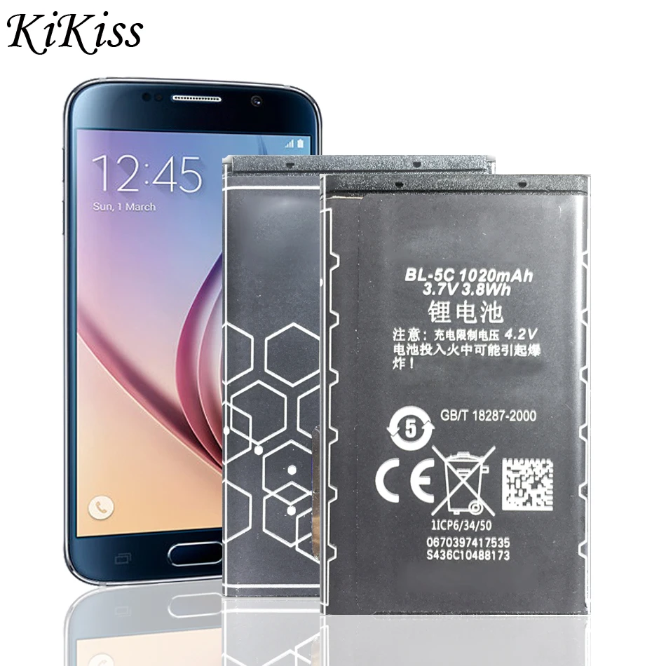 Batteria Al Litio Li-Po Per Nokia, 3.7V, 1020Mah, Bl-5C, Bl 5C, 6267, 6270, 6330, 6555, 6600, 6620, 6630, 1100, 1101, 1110, 1112,