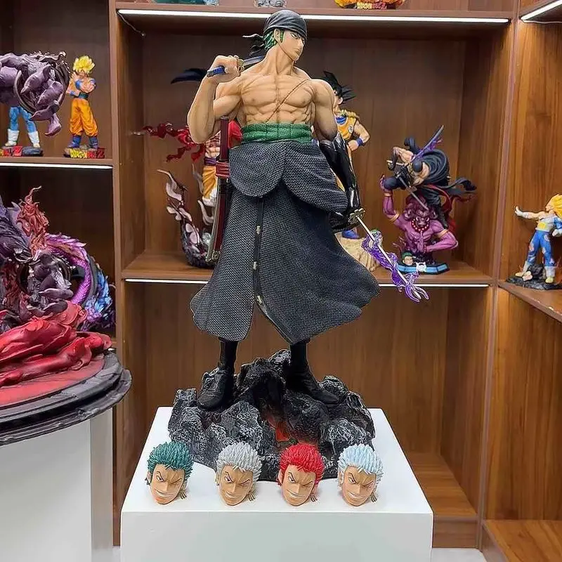 Roronoa Zoro 50 cm - Figurine Anime One Piece - 5 Têtes / Expressions