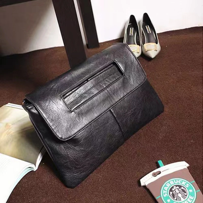 Fashion Women Leather Handbags Day Clutches Bags Black Crossbody Messenger Bags Ladies Envelope Evening Party Shoulder Bags