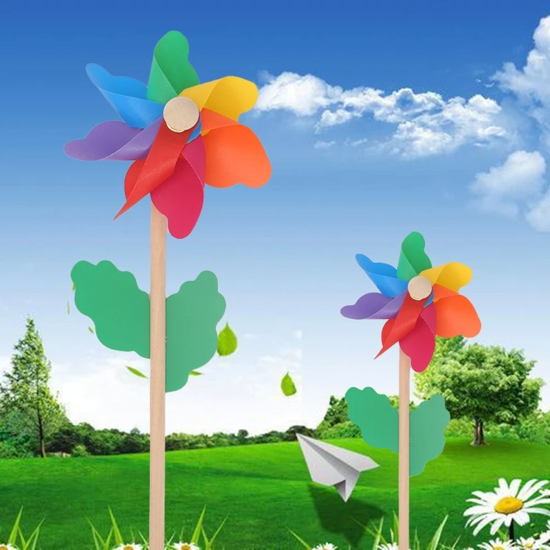 Colorful Windmill Wind Spinner Pinwheels Home Garden Yard Decoration Kids Windmill