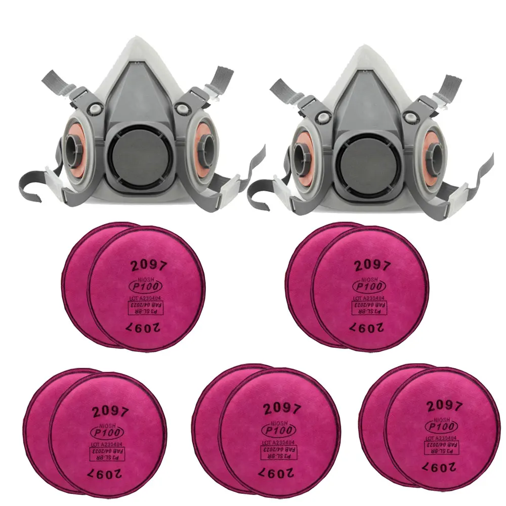Gas Mask Dust Mask Gas Respirator Face Respirator Half Face Respirator Mask Dustproof Respirator Respirator Filter Respirator Accessory Gas Mask Filter 6200 Gas Mask Half-face Dust Shield 5N11 Particle Filters Safety Respirator Mask Industrial Labor Paint Spray