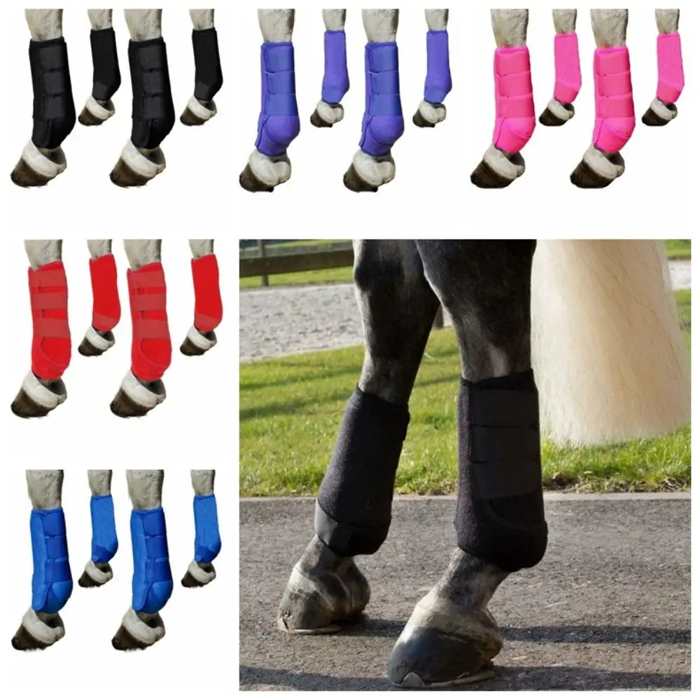 Colorful Horse Sport Boots Set Durable Breathable Leg Protective Support Gear 3 Size Comfortable Front Hind Legs Guard horse leg boots 4pcs/set