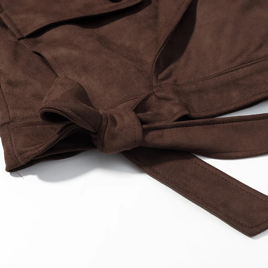 Women Solid Suede Removable Faux Fur Collar Short Coat Female Autumn Winter Vintage Outwear Lady Chic Casual Jackets Streetwear