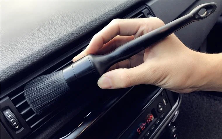 Lucullan Soft Car Detailing Brush Set Wet & Dry Use For Interior Leather Dashboard Air Vent Wheel