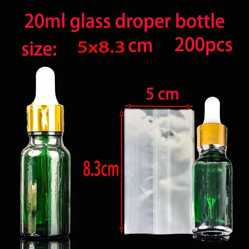 200 Teile/los PVC Schrumpf Wrap Rohr Filme 5ml 10ml 15ml 20ml 30ml Glas Ätherisches flüssigkeit Dropper Kopf Flasche Schrumpfen Dichtung – Detail 7