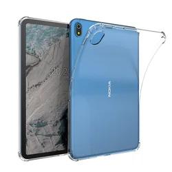 Shockproof Air-Bag Case with Air-Cushion Pad - Clear Protective Cover for Nokia T10 (Clear)