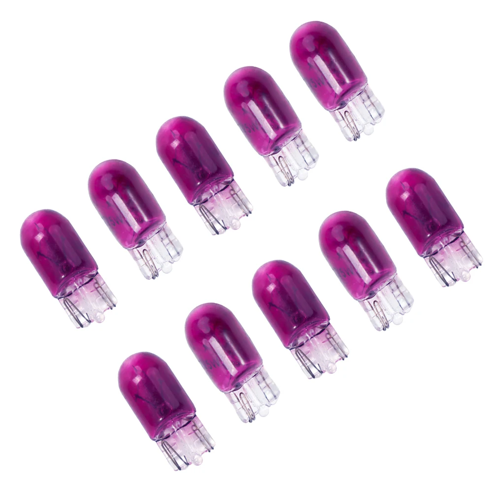 

10x DC 12V Car Lights T10 501 W5W 3W Car Dashboard Dash Panel Gauge Light Bulbs Accessories Purple Low Comsumption