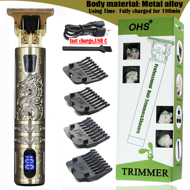 T9 0mm Professional Hair Clipper Electric Rechargeable Men Hair Shaver Beard Trimmer Beard Barber Hair Cut Cutting Machine