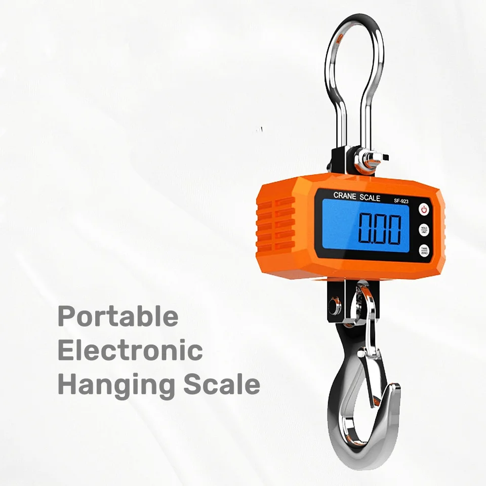 Digital Crane Scale, 1500kg/1000kg/500kg Digital Hanging Scale Crane Scale With 65ft Remote Control Heavy Duty Dimmable LCD Industrial Hook Scales,for Farm Fishing(LCD 500KG Blue - View #9