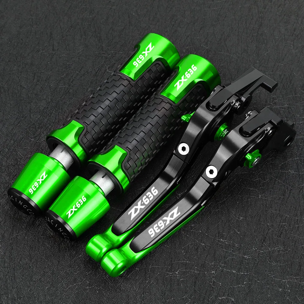 

Motorcycle Foldable Brake Clutch Levers 22MM 24MM Handlebar Handle Grips Ends For Kawasaki Ninja ZX636 ZX 636 ZX6RR 2019-2023