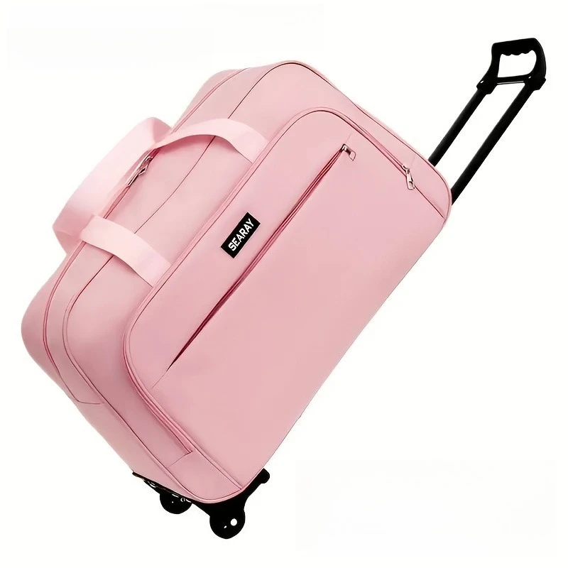 Large Capacity Foldable Rolling Travel Trolley Luggage Bag_voghion.com