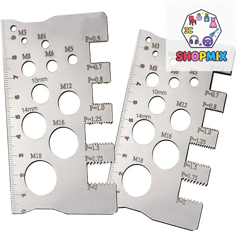 Thread Checker Screw Measurement Ruler Stainless Steel Caliper Metric Gauge Tool For Measuring Screw Pitch Bit Bolt Nut Screw image 1