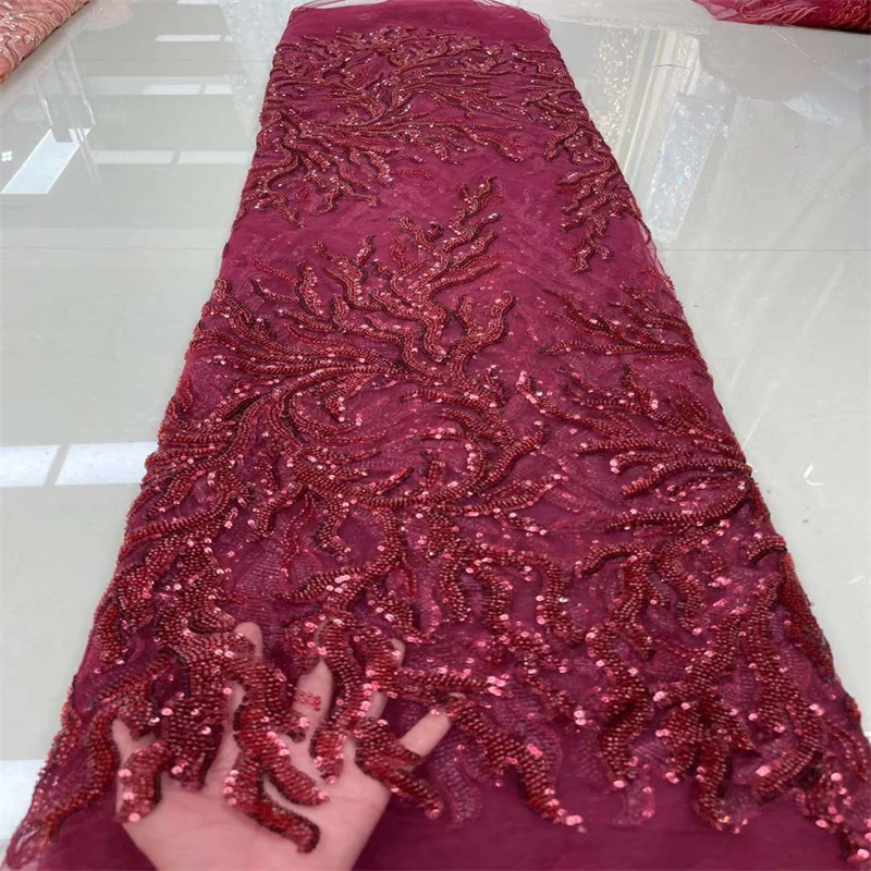 

Familiar Tulle Net Lace Fabric For Evening Dress Lace Fabric Hot Sale Tube Beads Lace Fabric Mesh Sequins L ace Fabric ZX83503