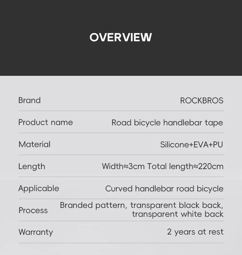 ROCKBROS Rennrad-Lenkerband, PU, EVA, rutschfest, leicht, Fahrrad-Lenkerband, Fahrrad-Zubehör mit 2-Bar-Stecker – Detail 2
