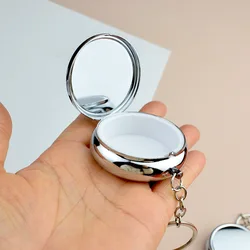 Compact Travel Pill Organizer - Portable Mini Metal Box with Compartments for Jewelry and Medicine Storage (A)