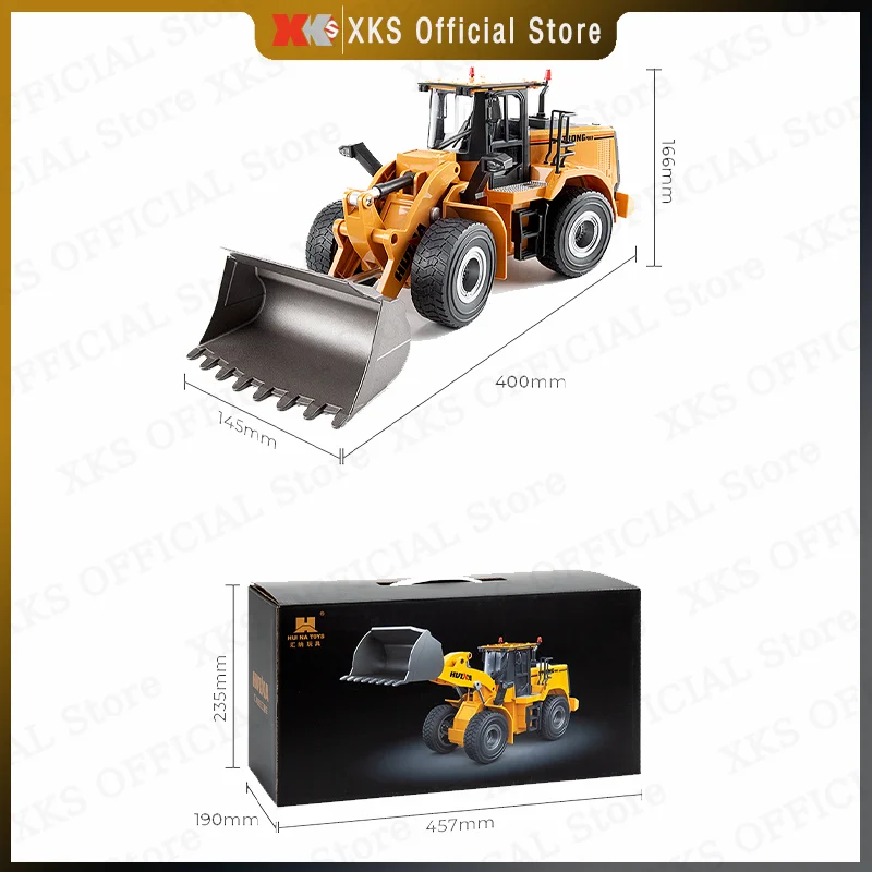 HuiNa 1/16 RC Truck 11 Channel 2.4G Remote Control Loader Truck Alloy Shovel Light Engineering Vehicle RC Car Toy Gift for Boy 6