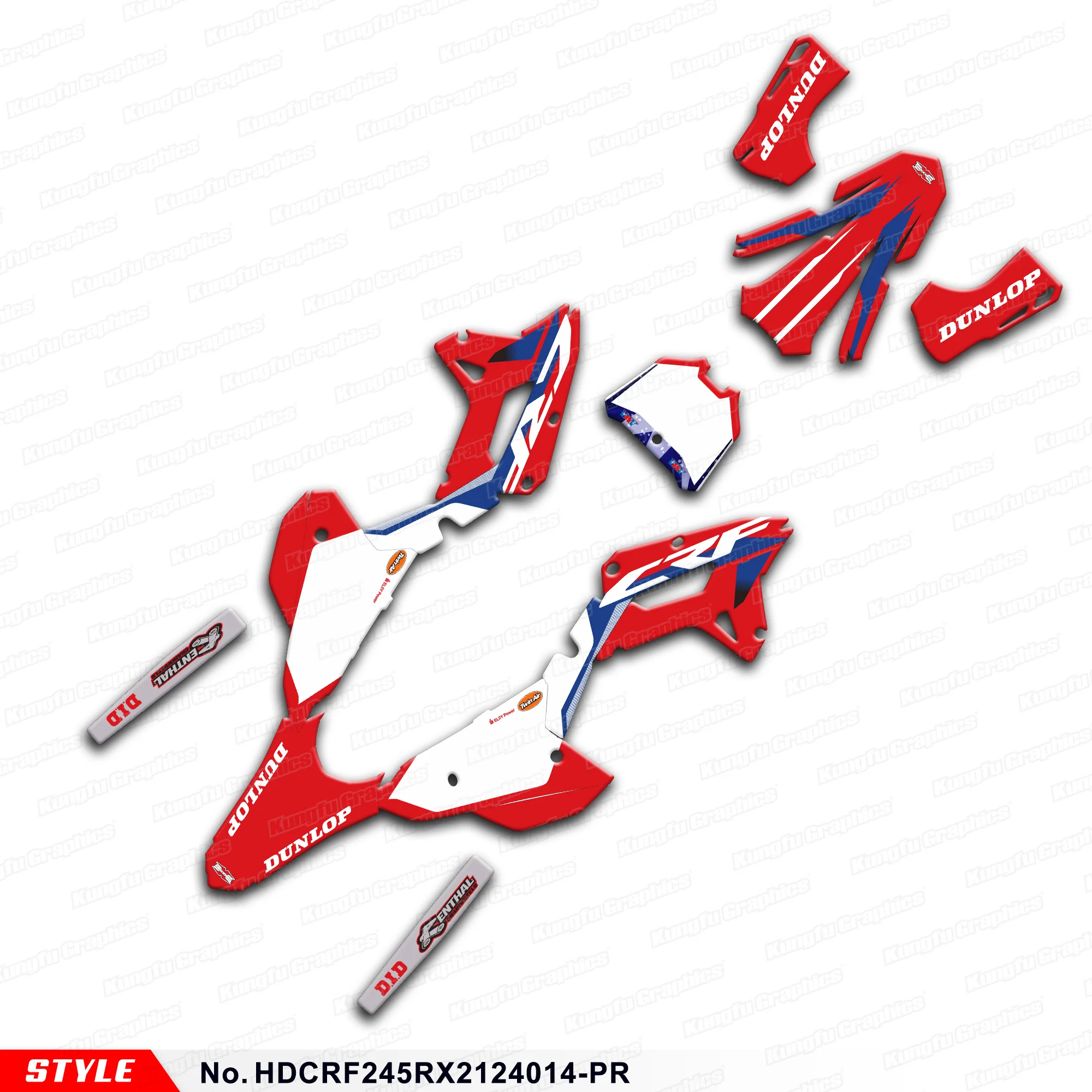 

Гоночные графические клейкие наклейки для Honda CRF 250RX 450RX 2021 2022 2023 2024, HDCRF245RX2124014-PR