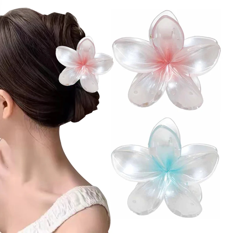 Pinces à Cheveux En Forme De Rose Pour Femme - Fleurs Hawaïennes - Tenue Solide - Pinces à Cheveux épaisses Et Fines Pour Adolescentes - Accessoires De Cheveux D'été Pour Femmes Et