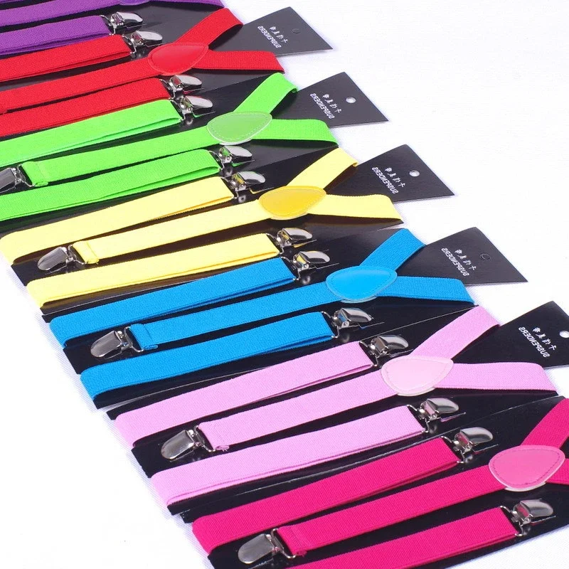 

Solid Color Unisex Suspenders Clip-on Buckle Men Straps Adjustable Elastic Y-Back Braces For Wedding Suit Skirt Accessories Gift