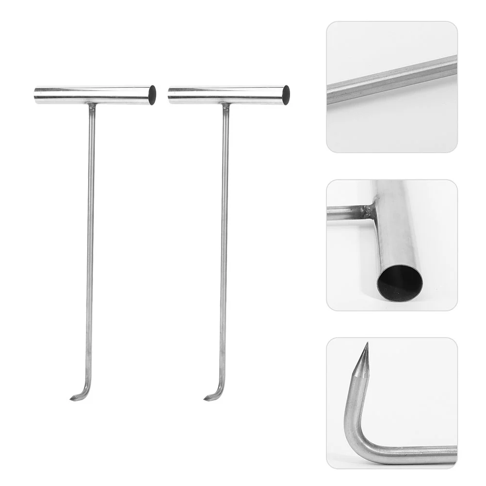 

Manhole Cover Hook Stainless Steel Handle Pull Lift Tool for Garden, Street, Home, and Doors
