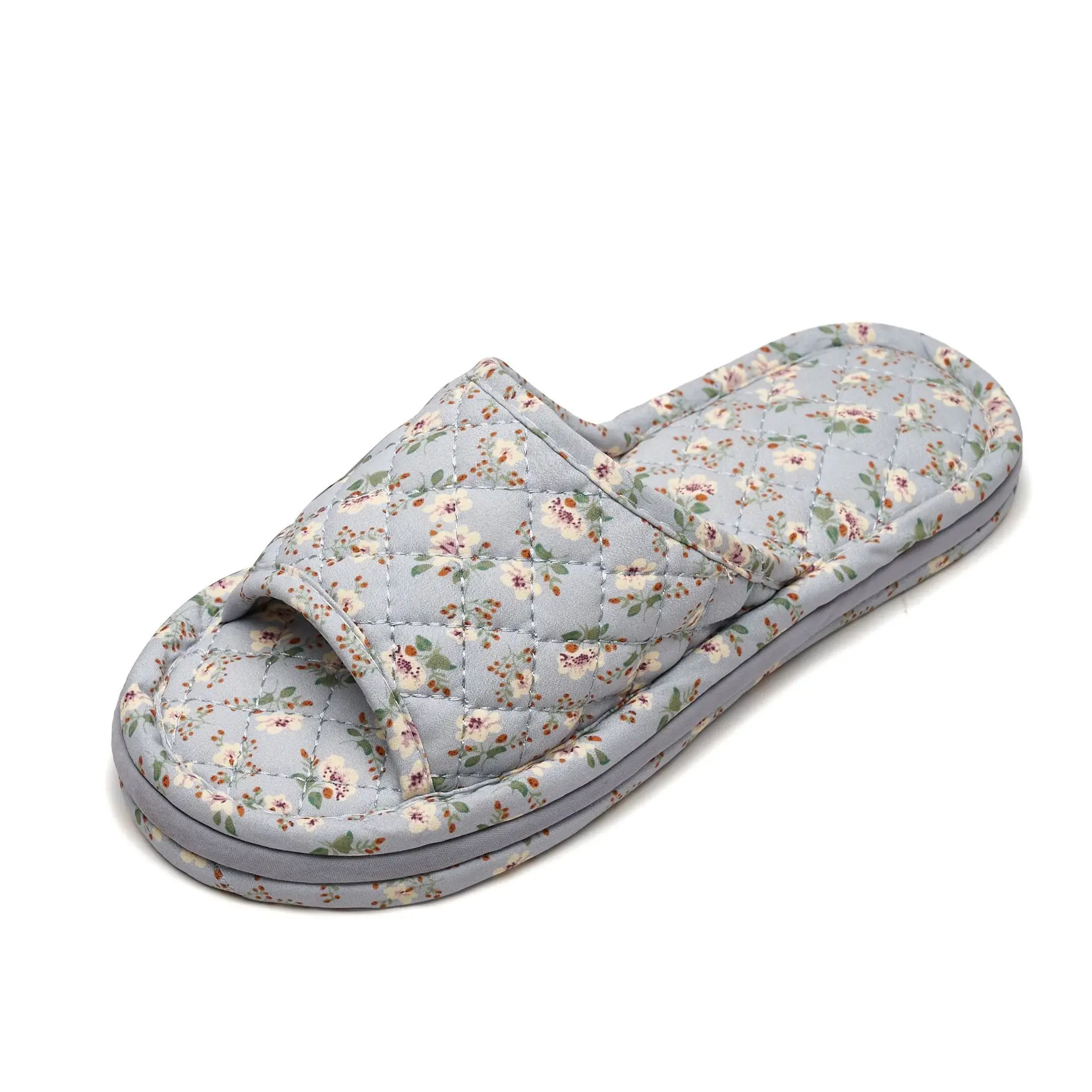 New fabric slippers with three-layer thick bottom for home use silent