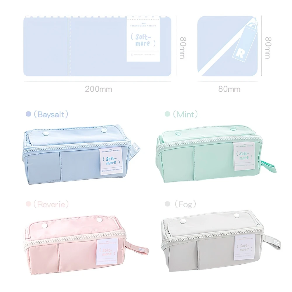 Prism Pencil Case Pen Bag Sweet Color Large Capacity Soft More Pocket Storage Pouch for Stationery School F7446