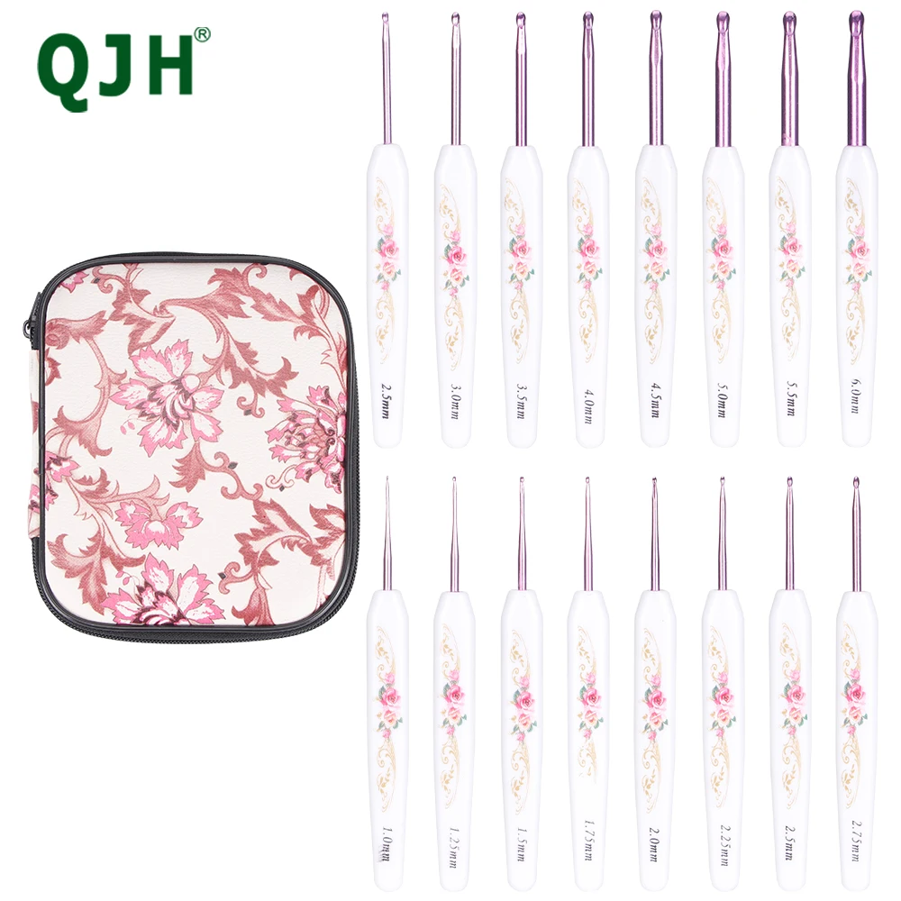 Lot De 9 Crochets En Aluminium - Motif Floral - Pour