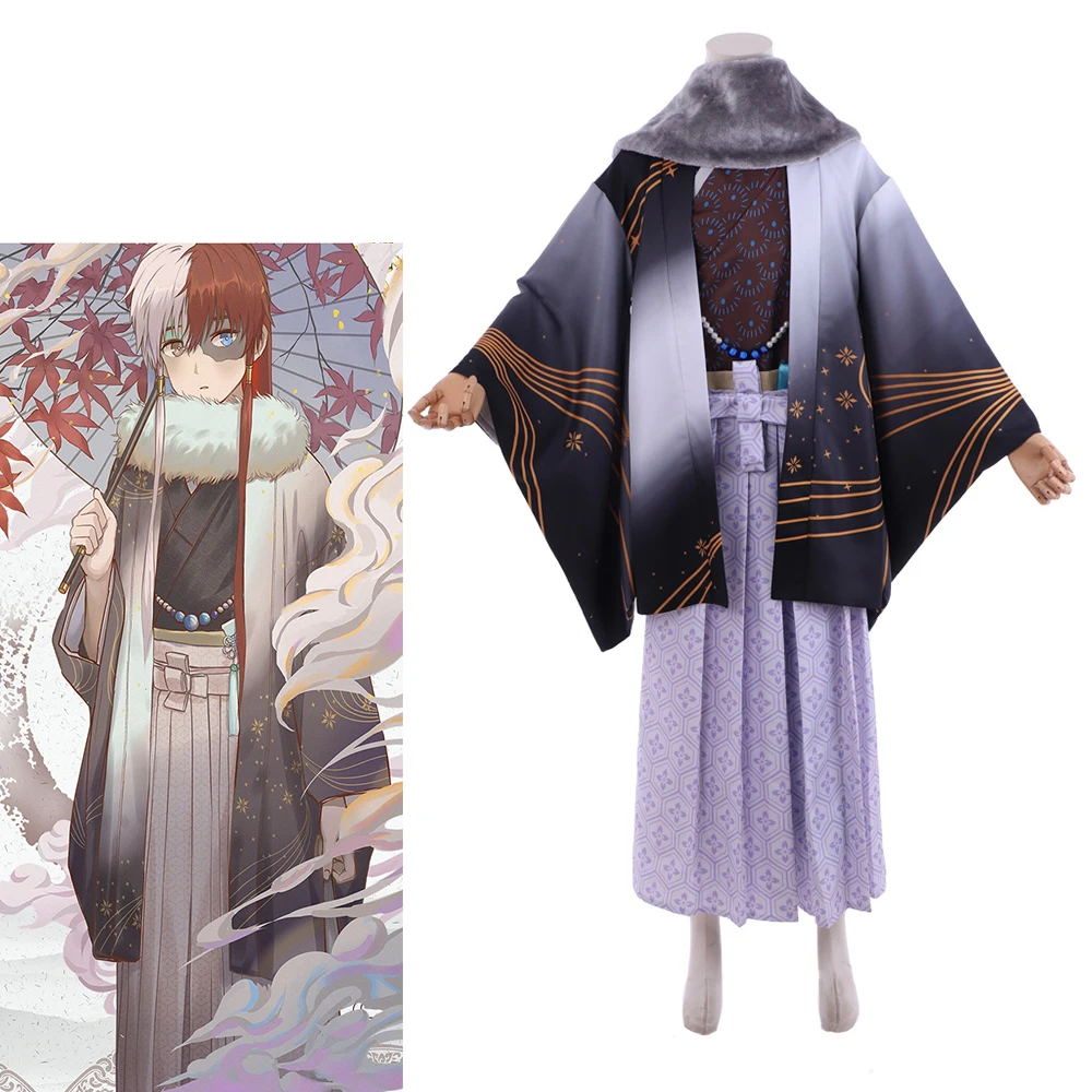 

My Hero Academia Todoroki Shoto Cosplay Red Maple Leaves Costume Men's Kimono Skirts Suit Halloween Party Uniform