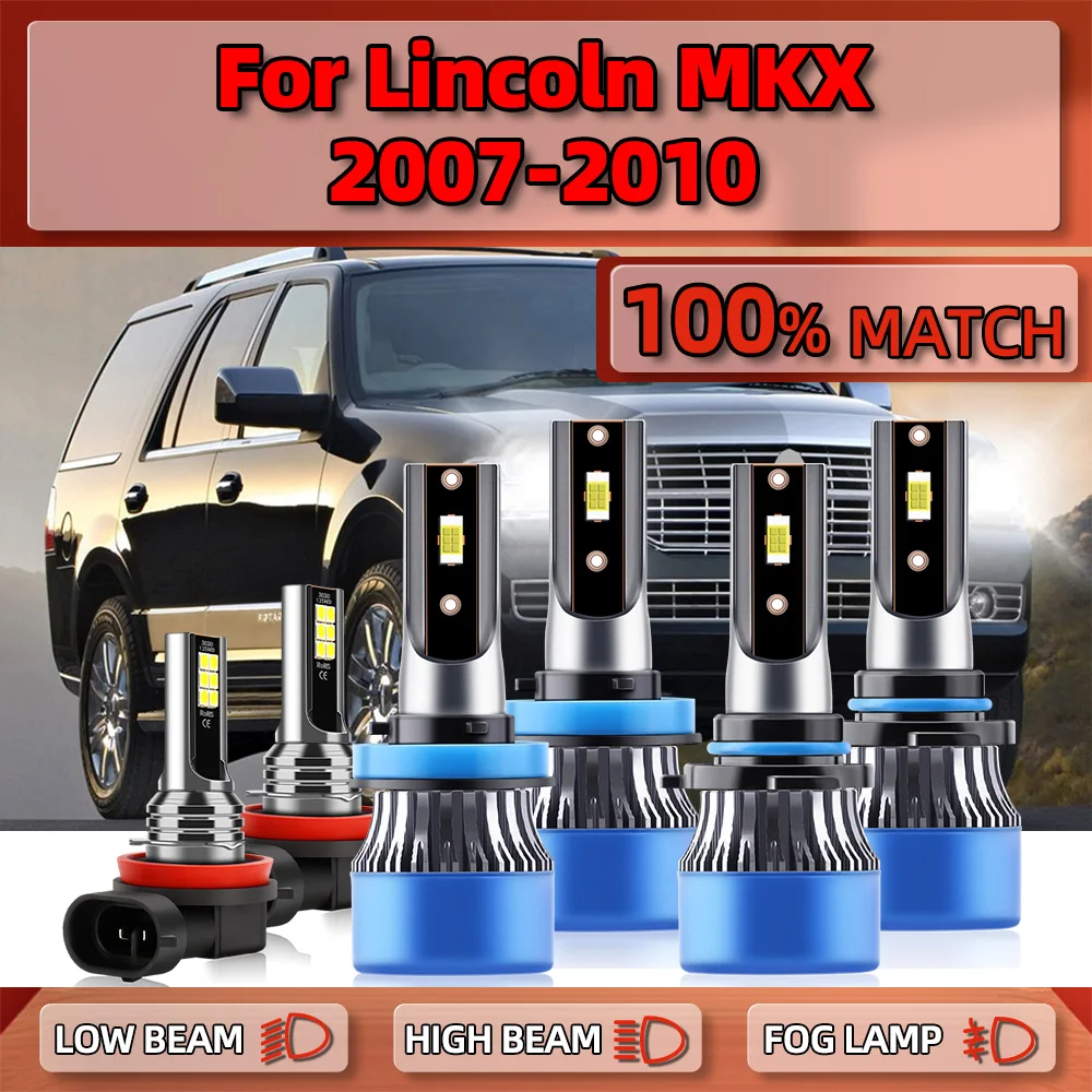 

360W Turbo Auto Lamps 60000LM LED Headlight Bulbs 6000K White Car Fog Lamps 12V 24V For Lincoln MKX 2007 2008 2009 2010